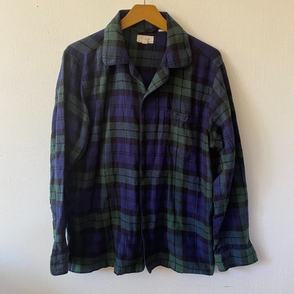 J. Crew Other - J. Crew Men's Pajama Top Medium Flannel Plaid Blue Classic Sleepwear M